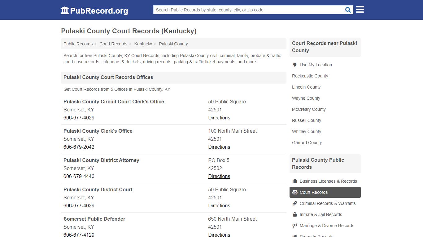 Free Pulaski County Court Records (Kentucky Court Records)
